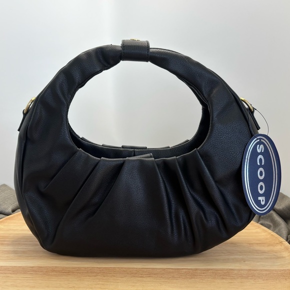 Scoop Handbags - Scoop Black Crescent Hobo/Crossbody Bag, NWT